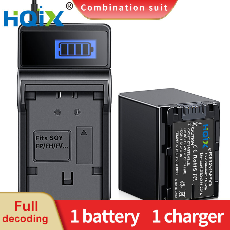 HQIX для Sony DCR-DVD108 608 610 650 708 710 808 810 850 910E 103 202 308 508 SR7 8 10 11 12 42 45 46 47 62 65 67 82 85 87 200 220 300 5E HC5 7 9 16 38 45 47 48 камера NP-FH70 зарядное устройство Аккумулятор