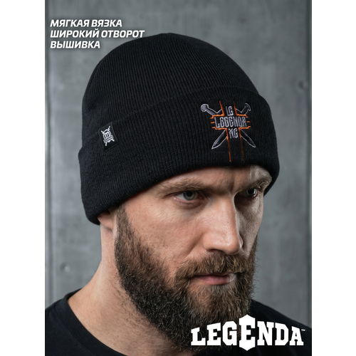 фото Шапка-бини legenda для мужчин, размер onesize, черный