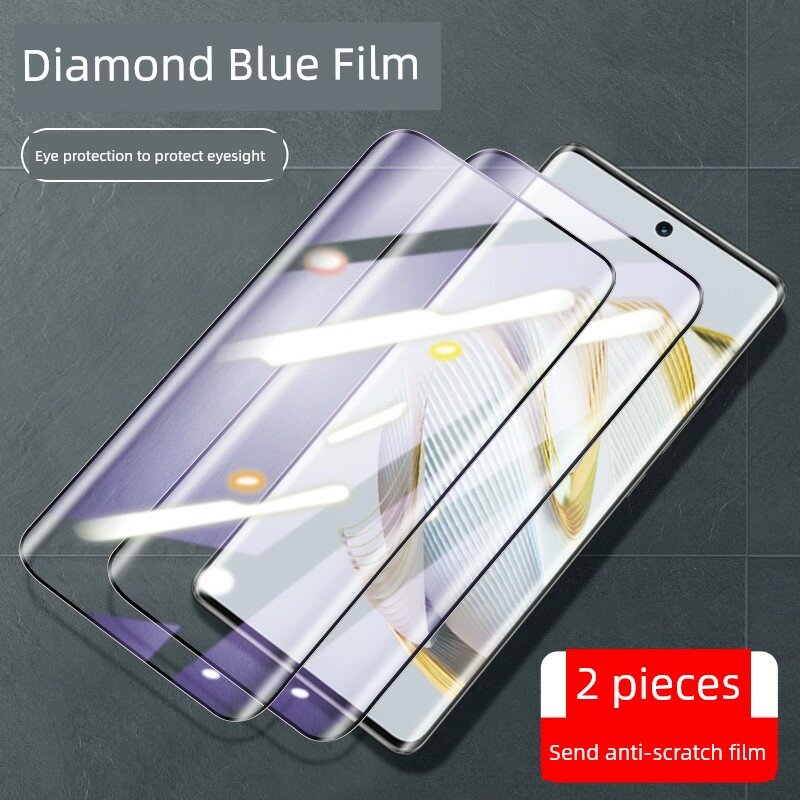 Защитное стекло для смартфона Huawei nova 10 Pro, фильтр синего света, 2 шт, криволинейный экран