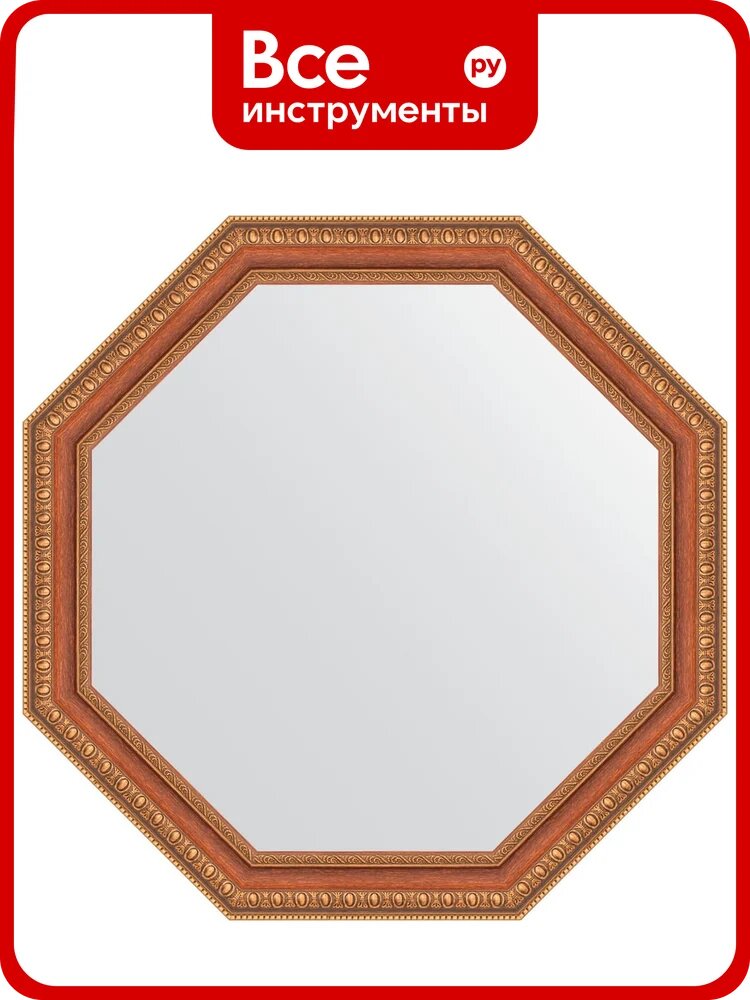 Зеркало EVOFORM в багетной раме - бронзовые бусы на дереве 60 mm (61,6x61,6 cm) 3713