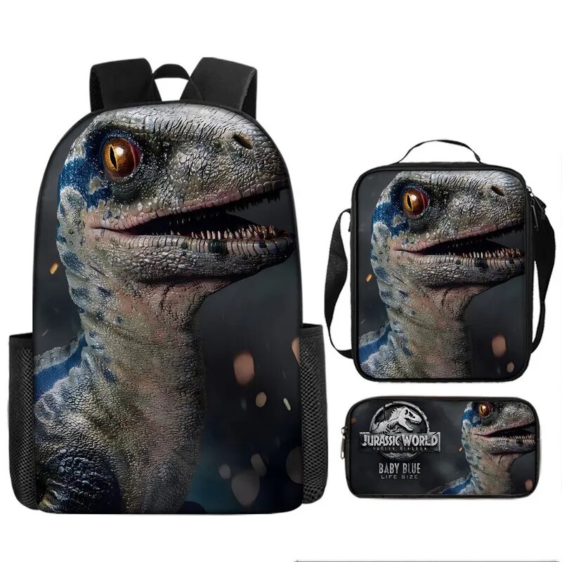 CEXIE HOME Школьный рюкзак 3 в 1 с пеналом и сумкой для ланча Jurassic World
