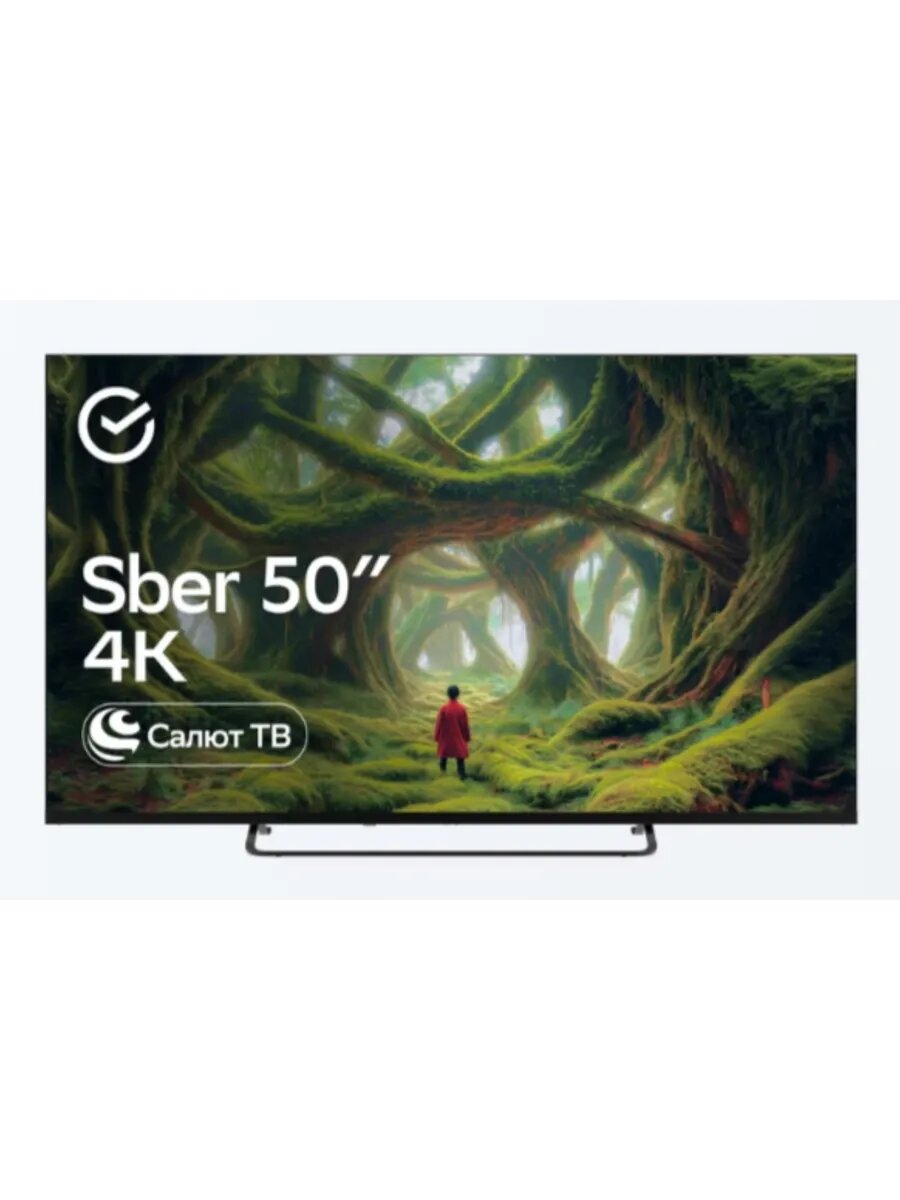 Телевизор Sber SDX-50U4127 Салют ТВ черный 4K Ultra HD 60Hz DVB-T DVB-T2 DVB-C DVB-S DVB-S2 USB WiFi Smart TV