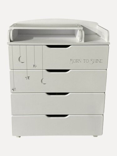 Изображение товара Пеленальный комод для новорожденных Indigo Baby Line 800/4 с 4 ящиками для одежды, ЛДСП, МДФ, звездочки