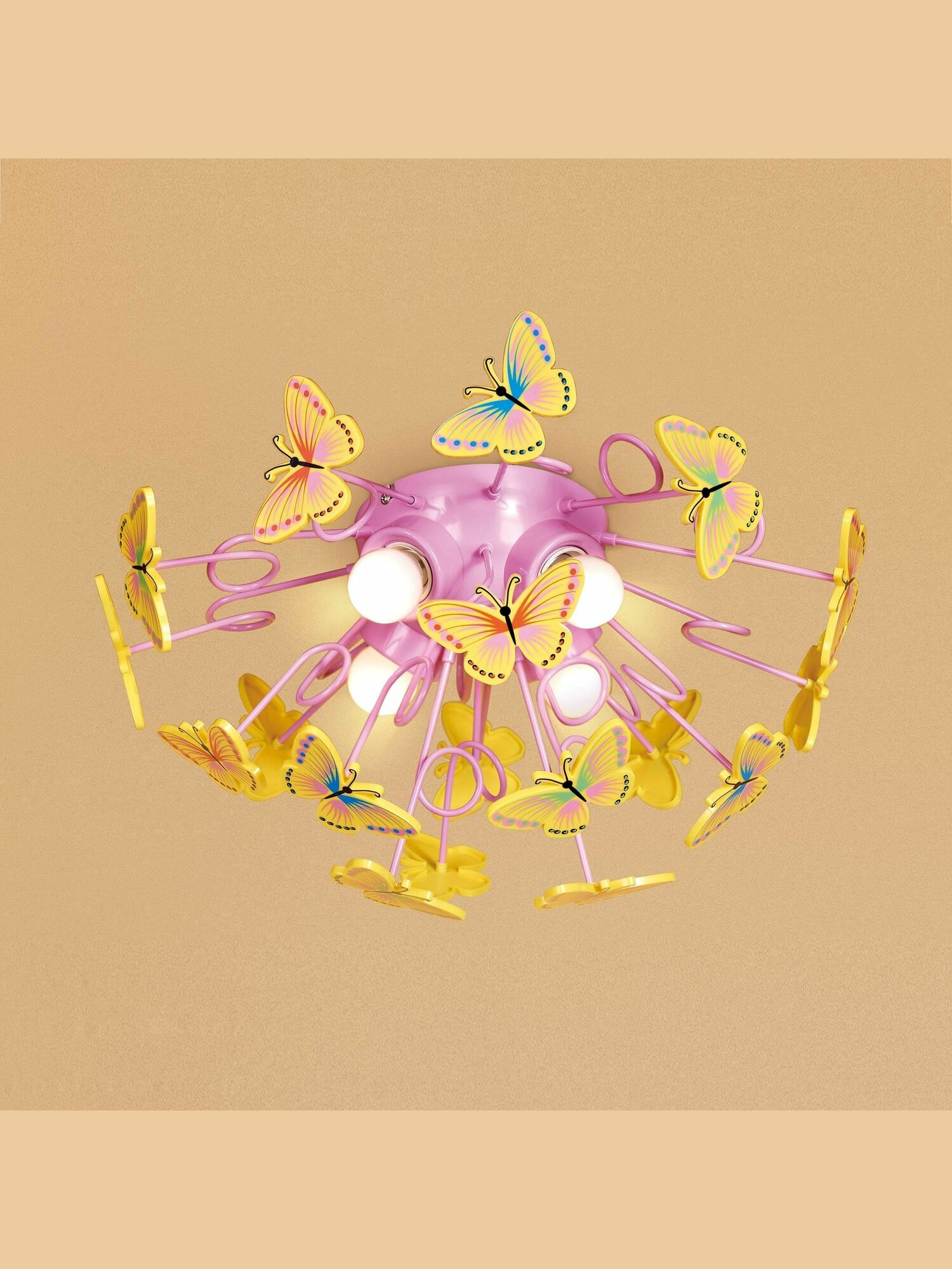 Потолочная люстра Citilux CL603142 Бабочки детский светильник 4 лампы E27 металлическое основание