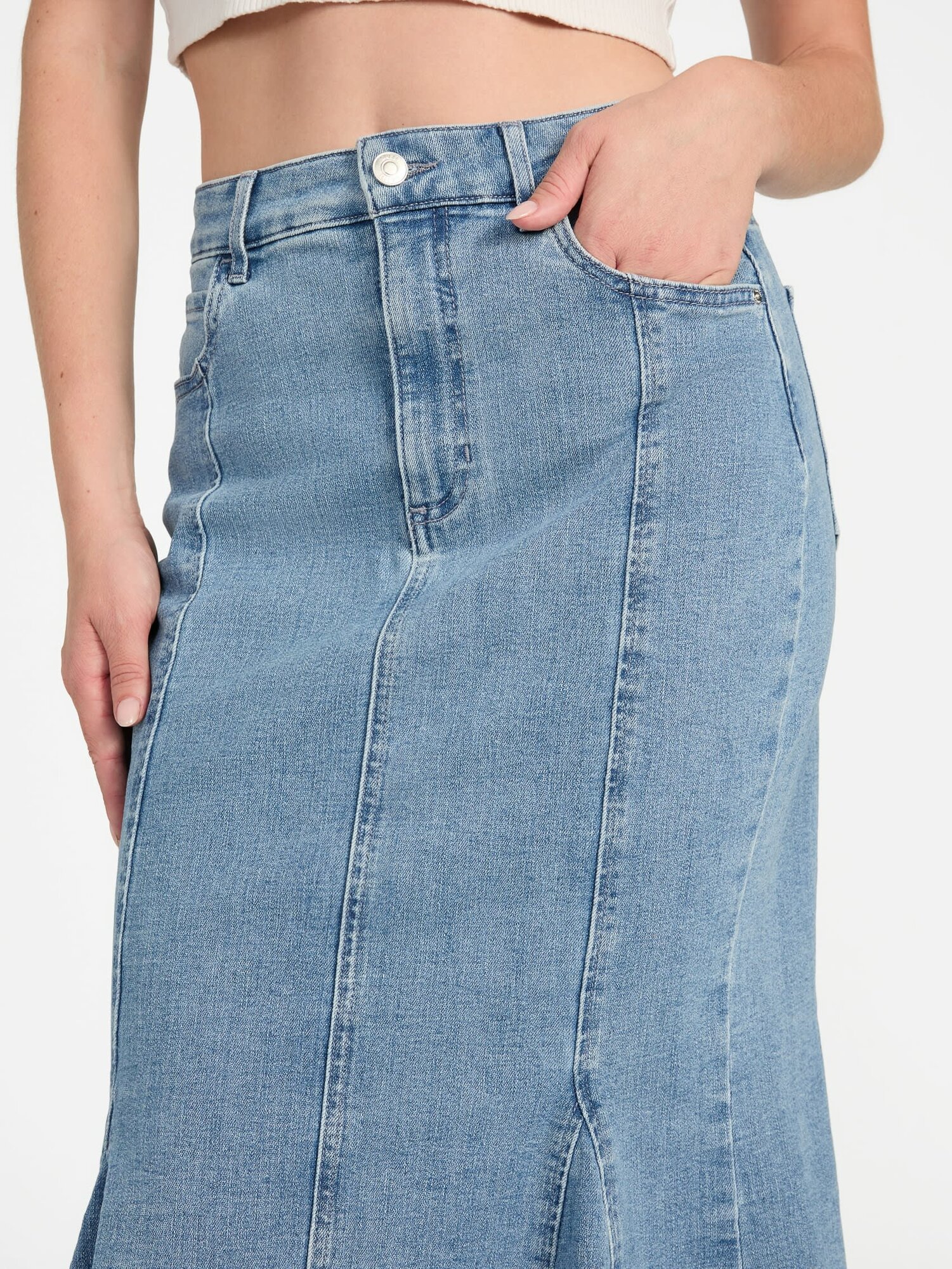 Юбка GUESS LIA DENIM MIDI, размер 30 JEAN, синий — фото 1