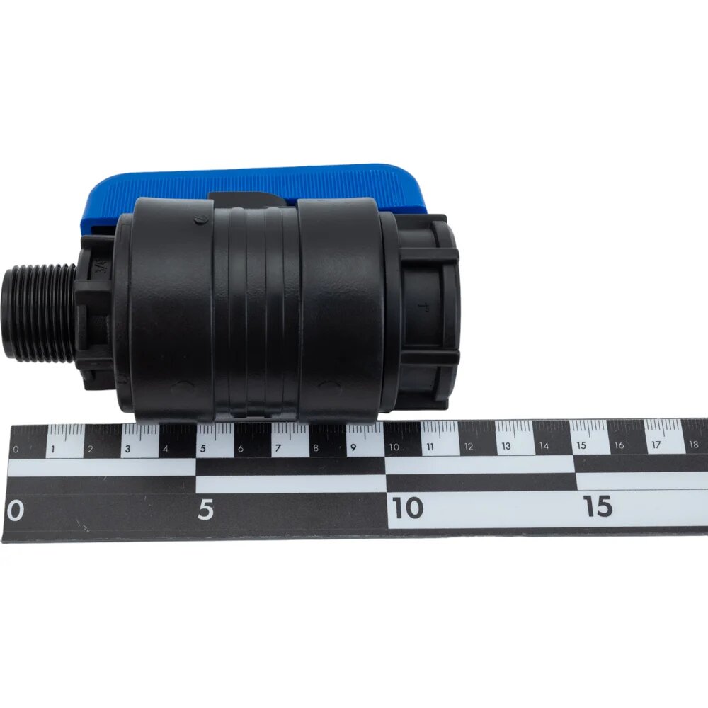 Компрессионный шаровой кран VALFEX ПНД НР/ВН резьба разборный 3/4"- 1"Ду20 1210020034100 для транспортирования воды — фото 1