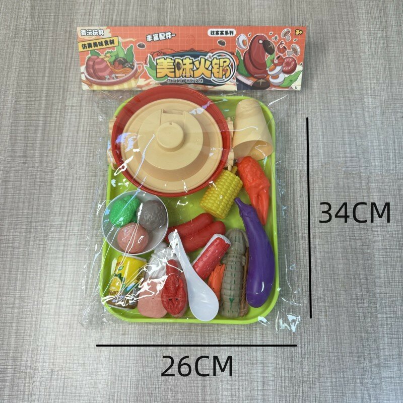 Детский игровой набор для горячего супа с PVC-карточкой, стиль A, кухонная игра