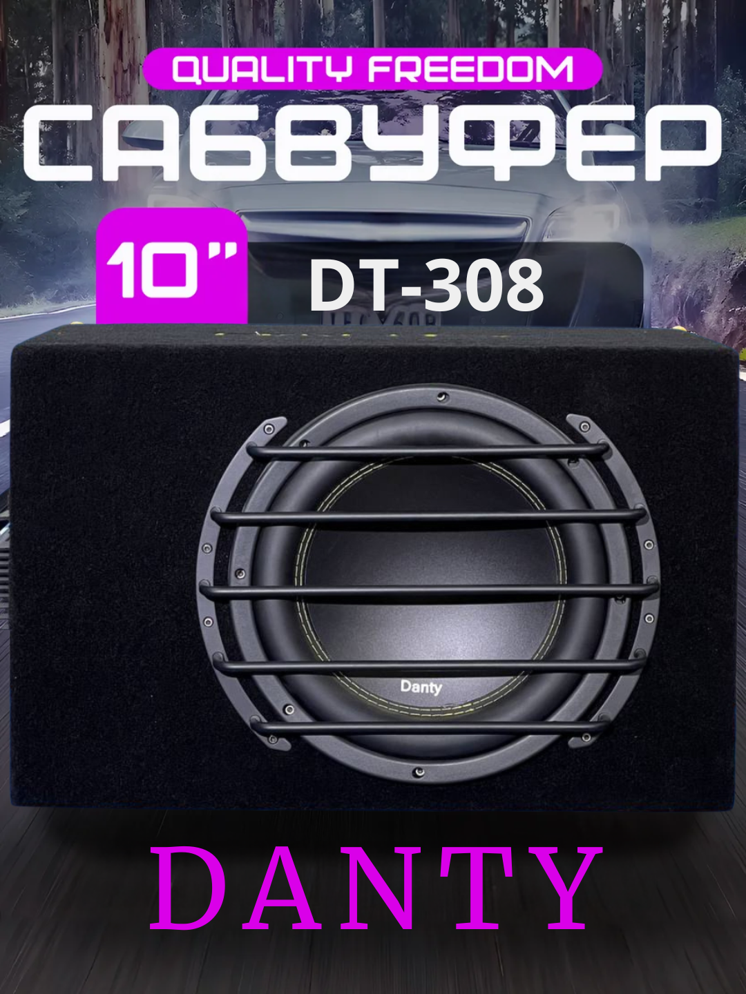 Сабвуфер активный Danty DT-308, со встроенным заводским усилителем и коробкой