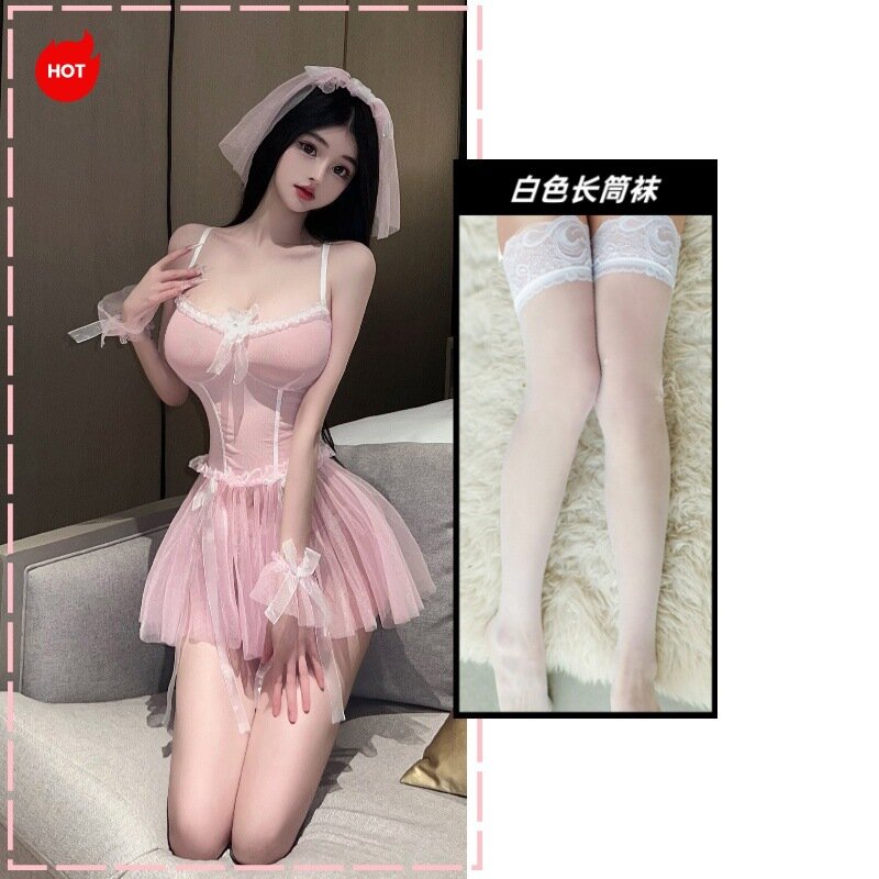 Свадебное платье во французском стиле с бабочками, выполненное в китайском стиле, оригинальный дизайн, сексуальный комплект нижнего белья: юбка и белые чулки.