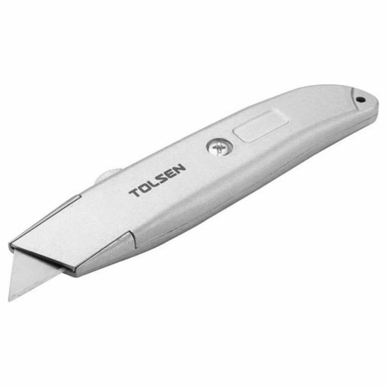 Нож Tolsen 30008, алюминиевый, трапециевидное лезвие, усиленный, 61х19 мм