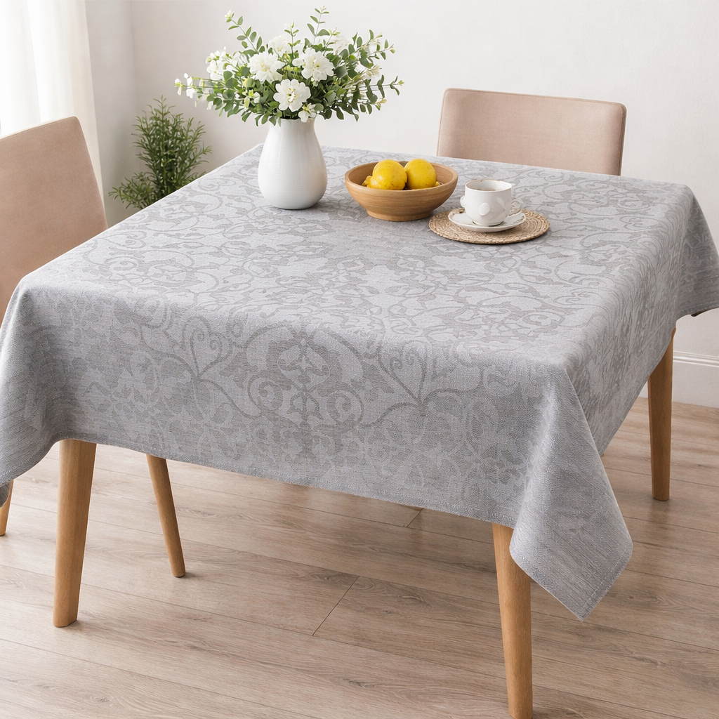 Скатерть-наперон льняная 100%, размер 100*100 см, природный узор