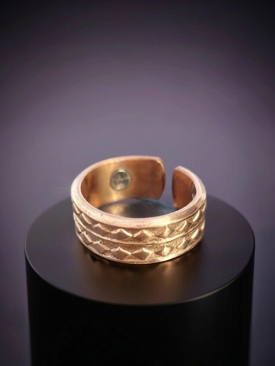 Кольцо Basket, безразмерное, коричневый — фото 1