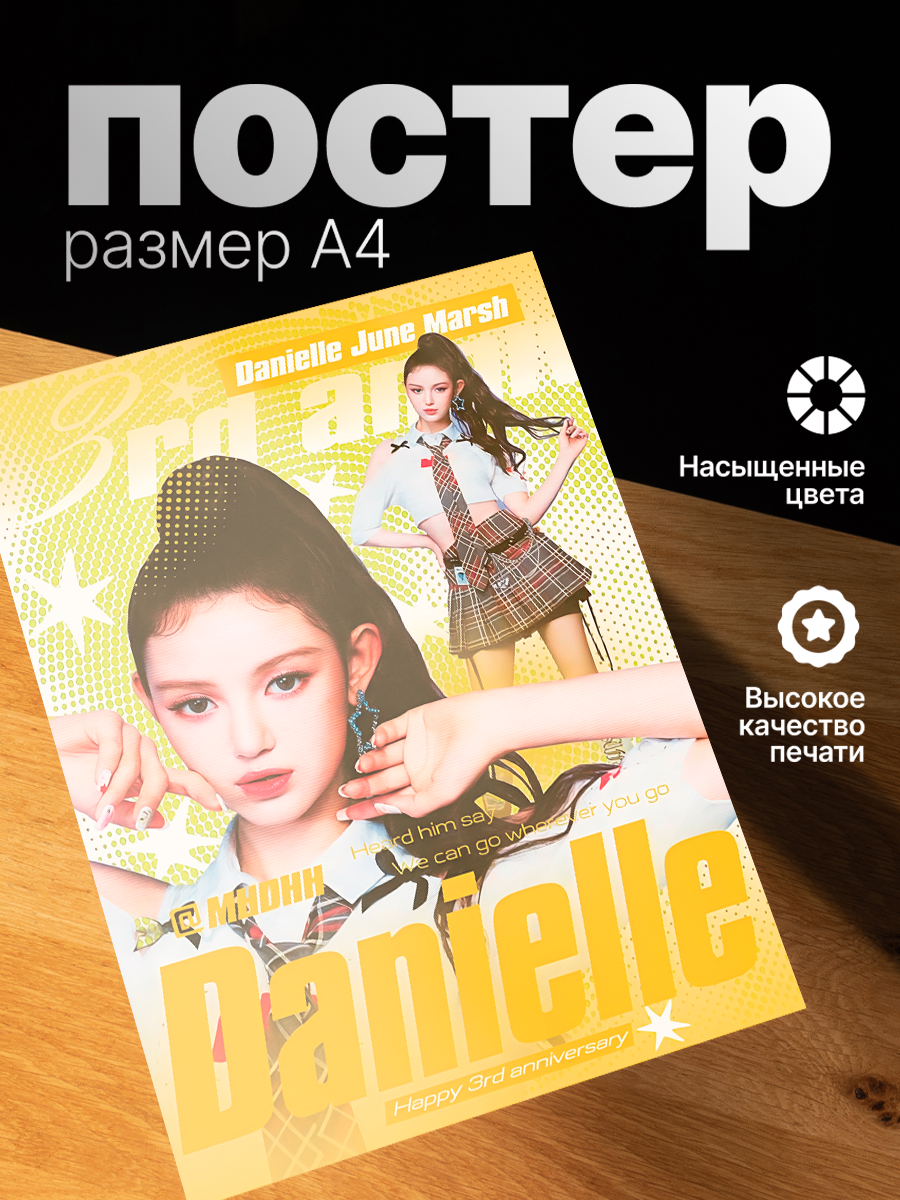 Постер ZEKEKS NewJeans, на стену, без рамы, 29x21 см, цифровая печать