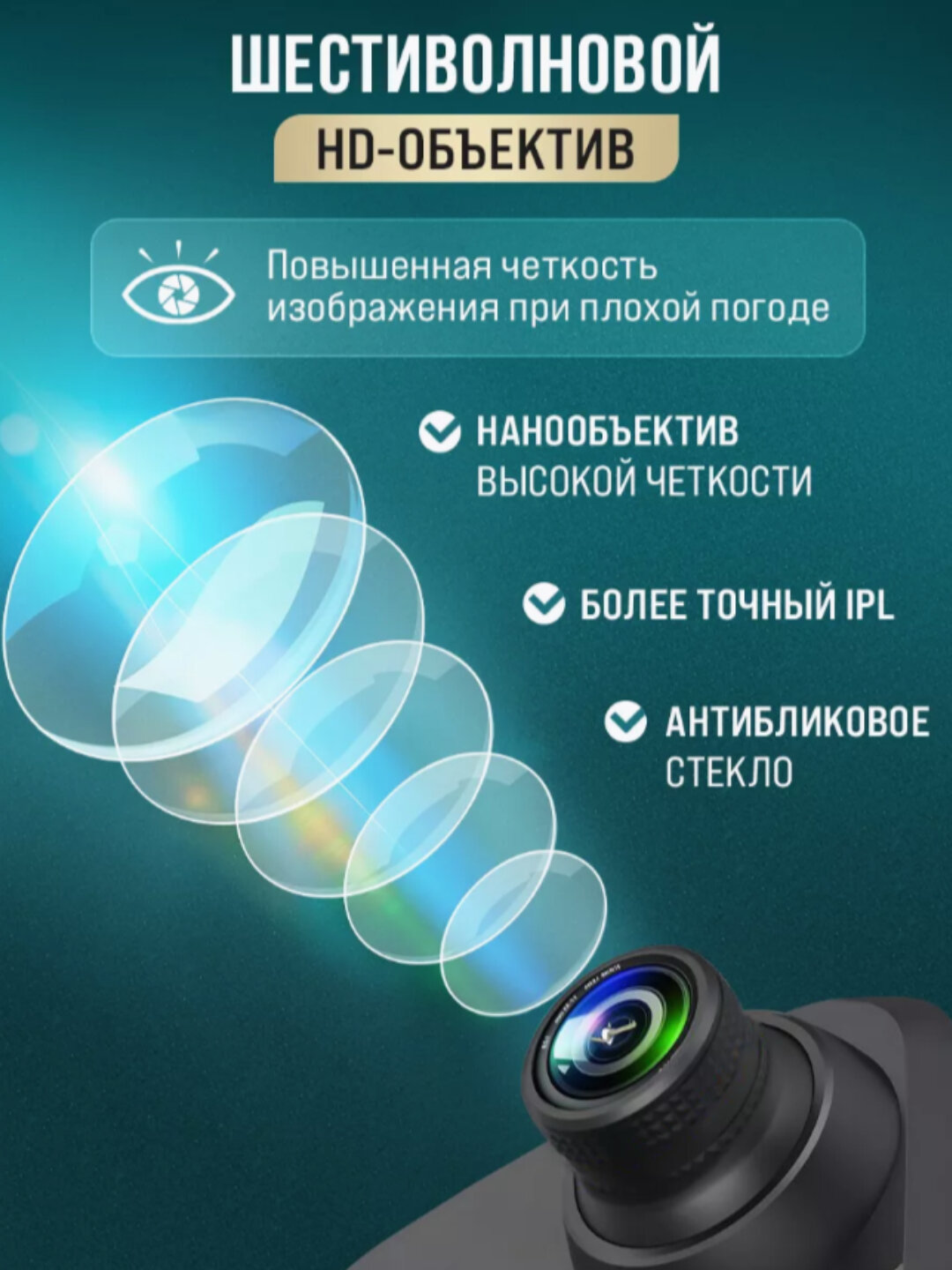 Автомобильный видеорегистратор-зеркало, с камерой заднего вида, Full HD