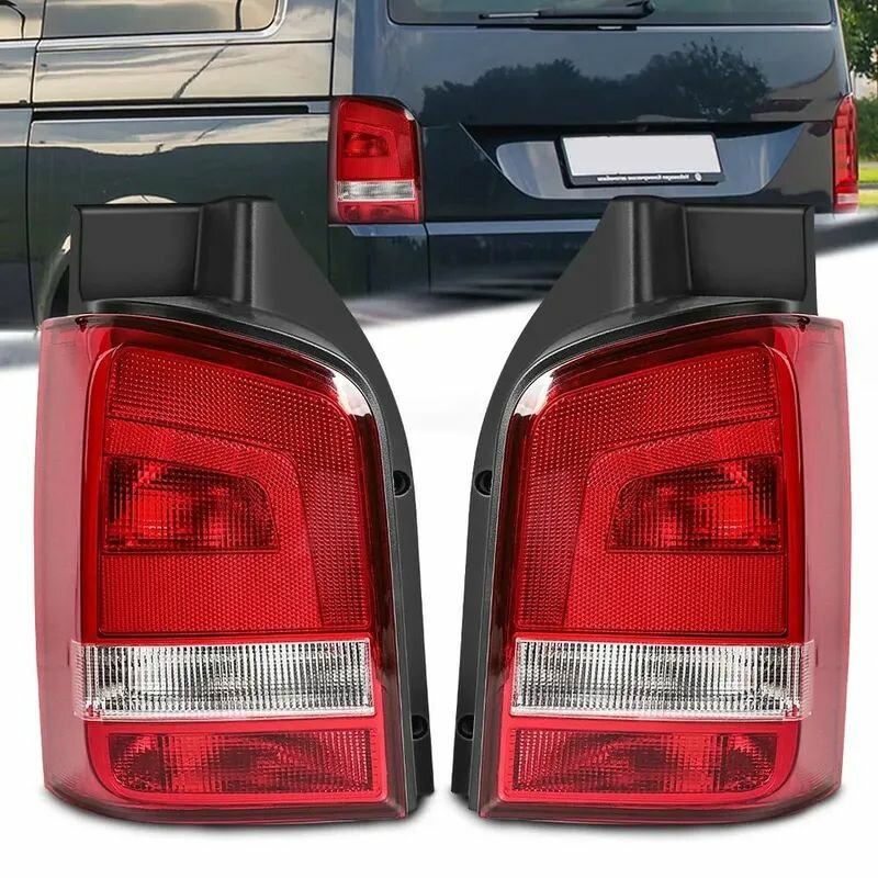 Задние фонари для Volkswagen Transporter Multivan T5 2003-2009, комплект 2 шт, темно-красный, без источника света