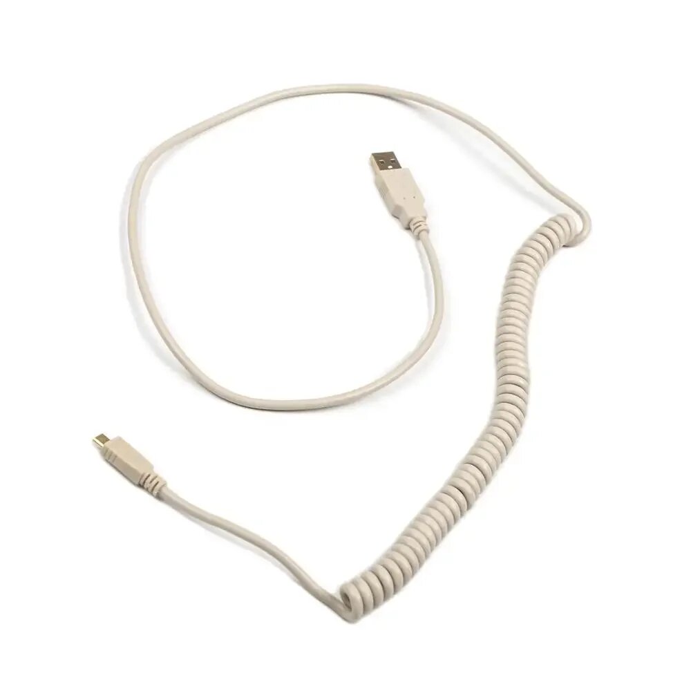 Пружинный кабель Type C Mini B, Light Gray Type C, Бежевый