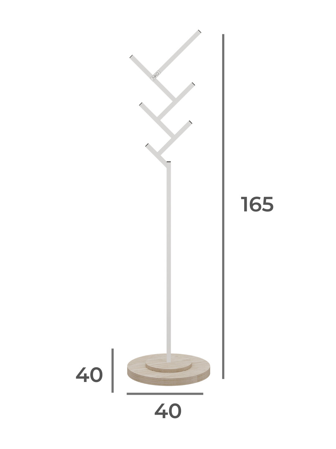 Вешалка AIKO Gru для верхней одежды, напольное, ЛДСП, металл, 40х40 см — фото 1