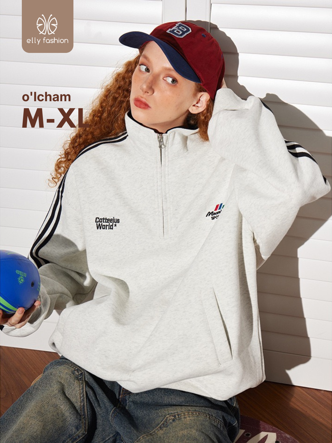 Толстовка  Толстовка женская на молнии, с высоким воротом