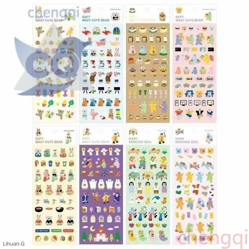 Cqsm 8 листов мягких восковых лазерных наклеек серии cute bear