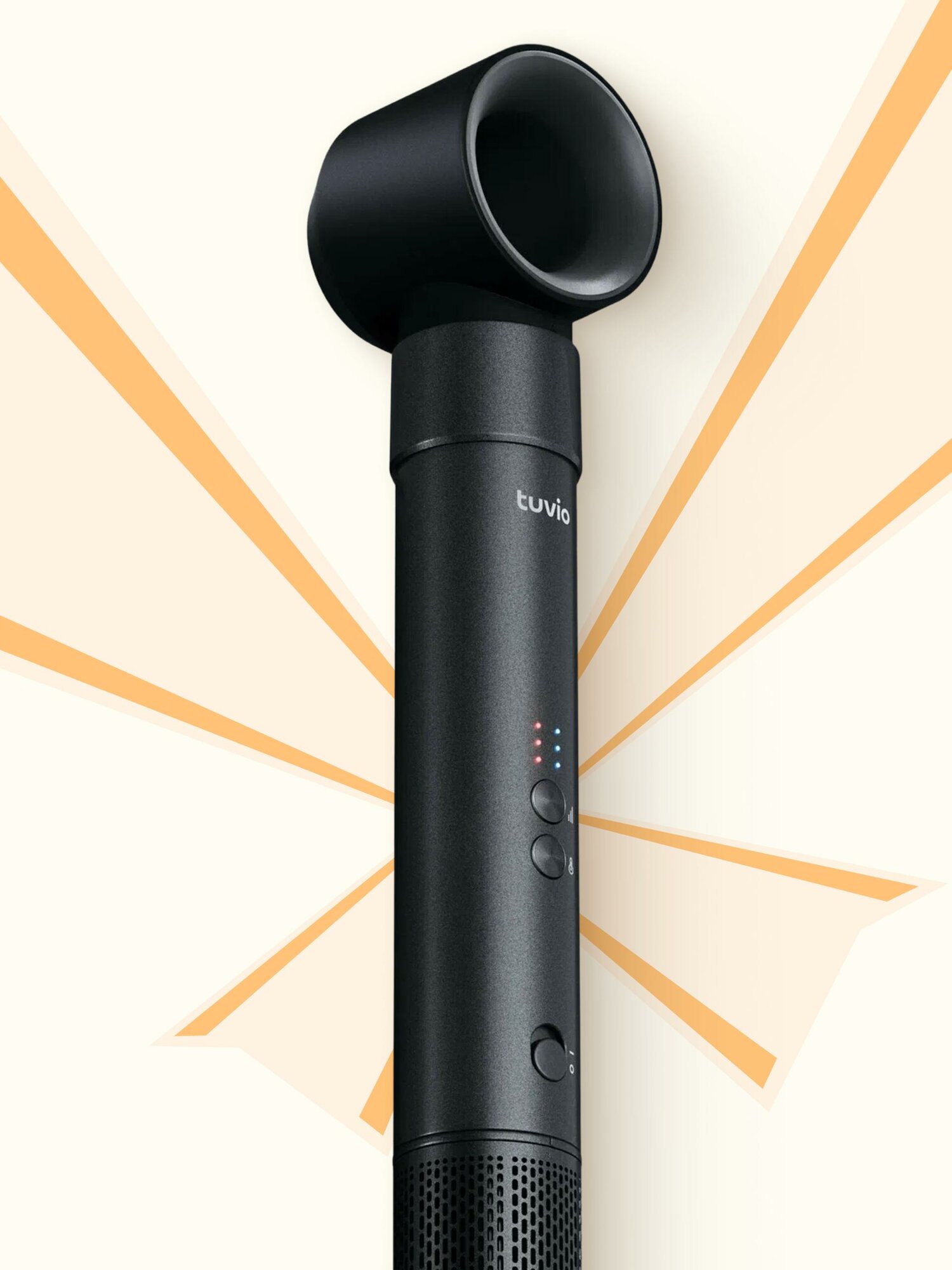 Фен-щётка с ионизацией Tuvio HBI1412, 7 насадок, сумка для хранения, тёмный металлик