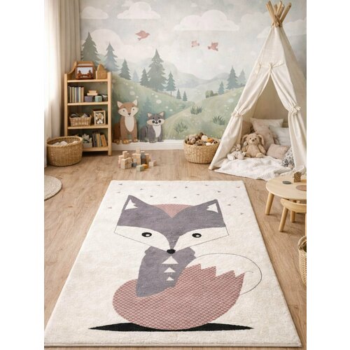фото Ковер детский мягкий "fox" серии "animals" 140х200см maisara