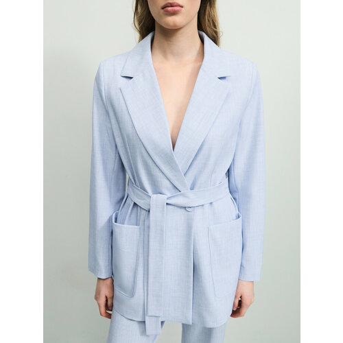 фото Пиджак zarina, размер s (ru 44), голубой