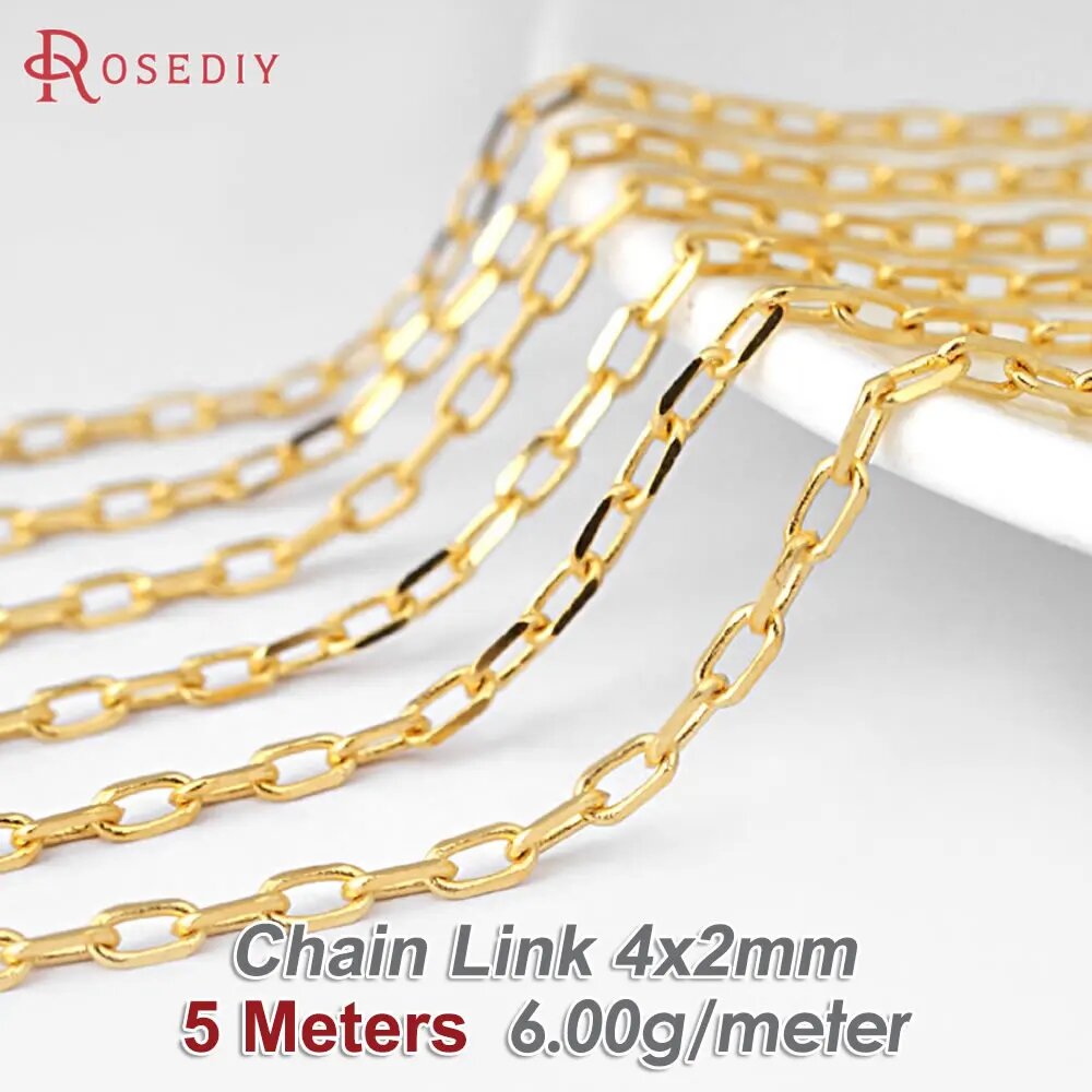 Цепочки из меди Rosediy 2 мм золотистого цвета
