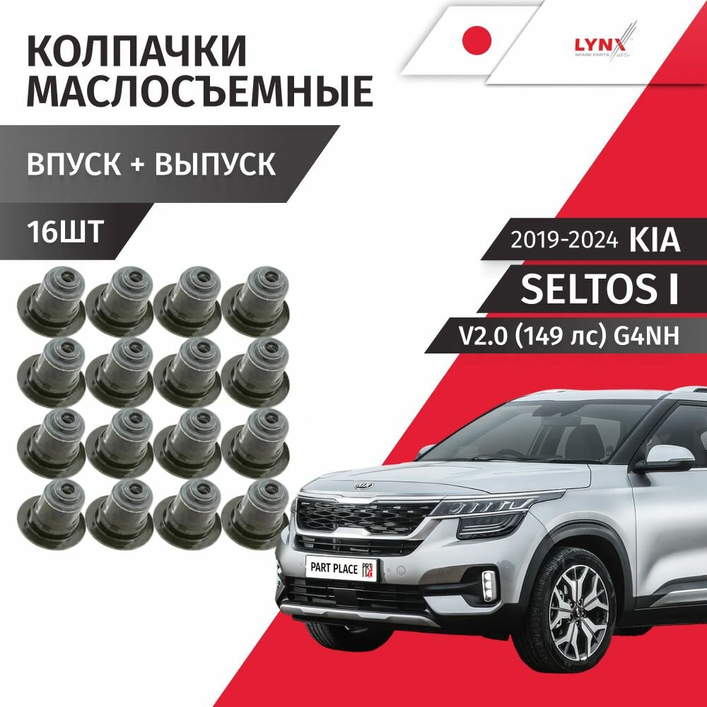 Колпачки маслосъемные Kia Seltos (1) SP2 V2.0 149лс G4NH 2019 - 2024, Комплект 16 шт LYNXauto