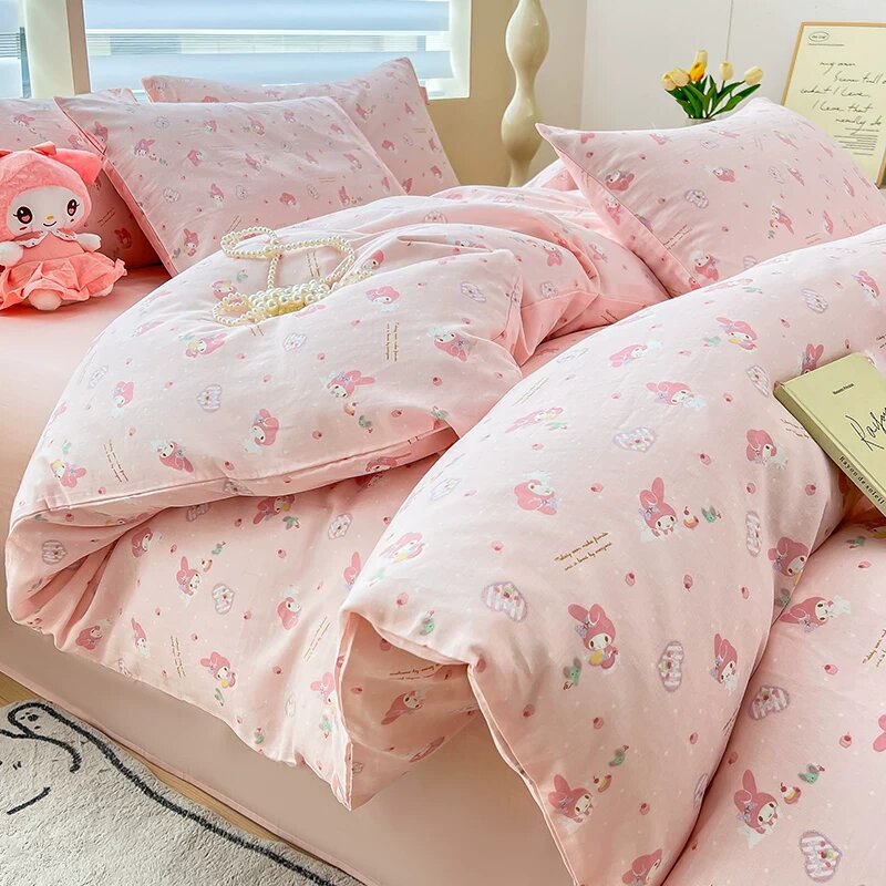 Официальный набор постельного белья Sanrio из 100% хлопка для студентов - новинка 2025 года, подходит для всех сезонов