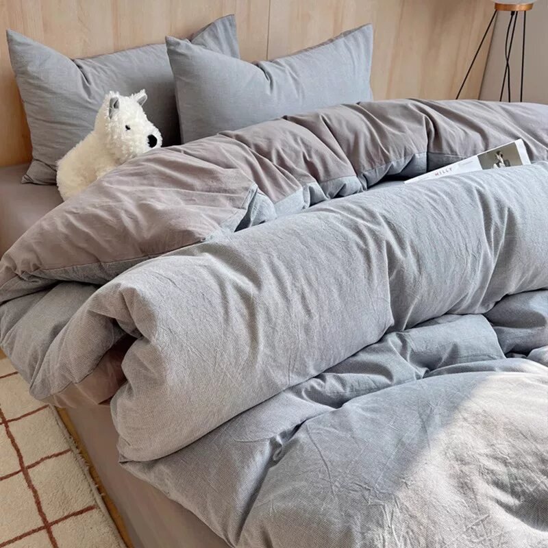 GP HOME простой хлопковый пододеяльник из стираного хлопка, 150x200x230 см, из чистого хлопка, комплект из четырех