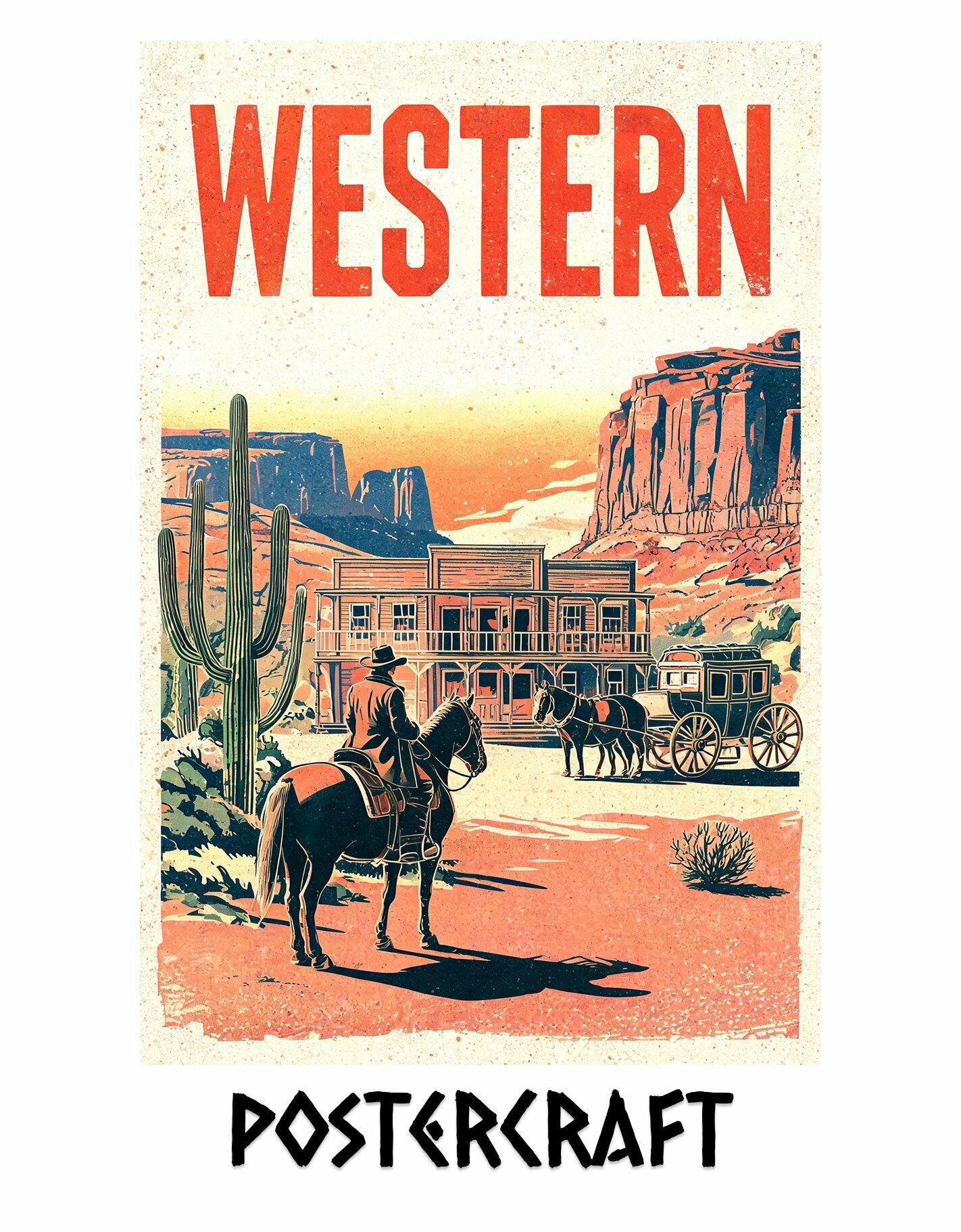 Постер 'Western" (Вестерн, Кино, Фильмы), 29.7х42см, А3, глянцевый