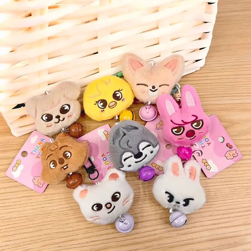 (8PCS)Kpop Idol Stray Kids Милый скзoo Плюшевый кулоночный брелок
