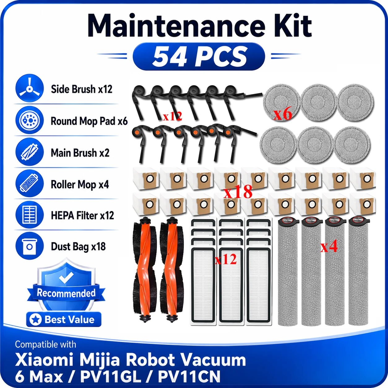 Набор для Xiaomi Mijia 6 Max, 54PCS Kit 1