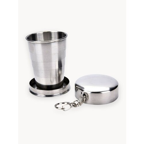 Стакан Выживай, складной, металлический, карабин, нержавеющая сталь 18/10, 150 мл