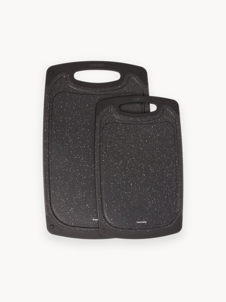 Доска разделочная пластиковая Homsly чёрная, набор 2 штуки