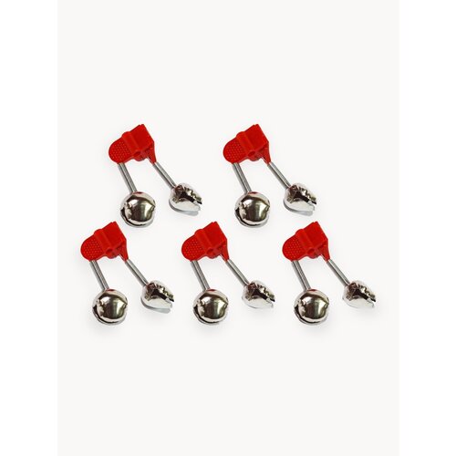 Колокольчик сигнализатор поклёвки бубенчик для рыбалки 5 шт (Красный)