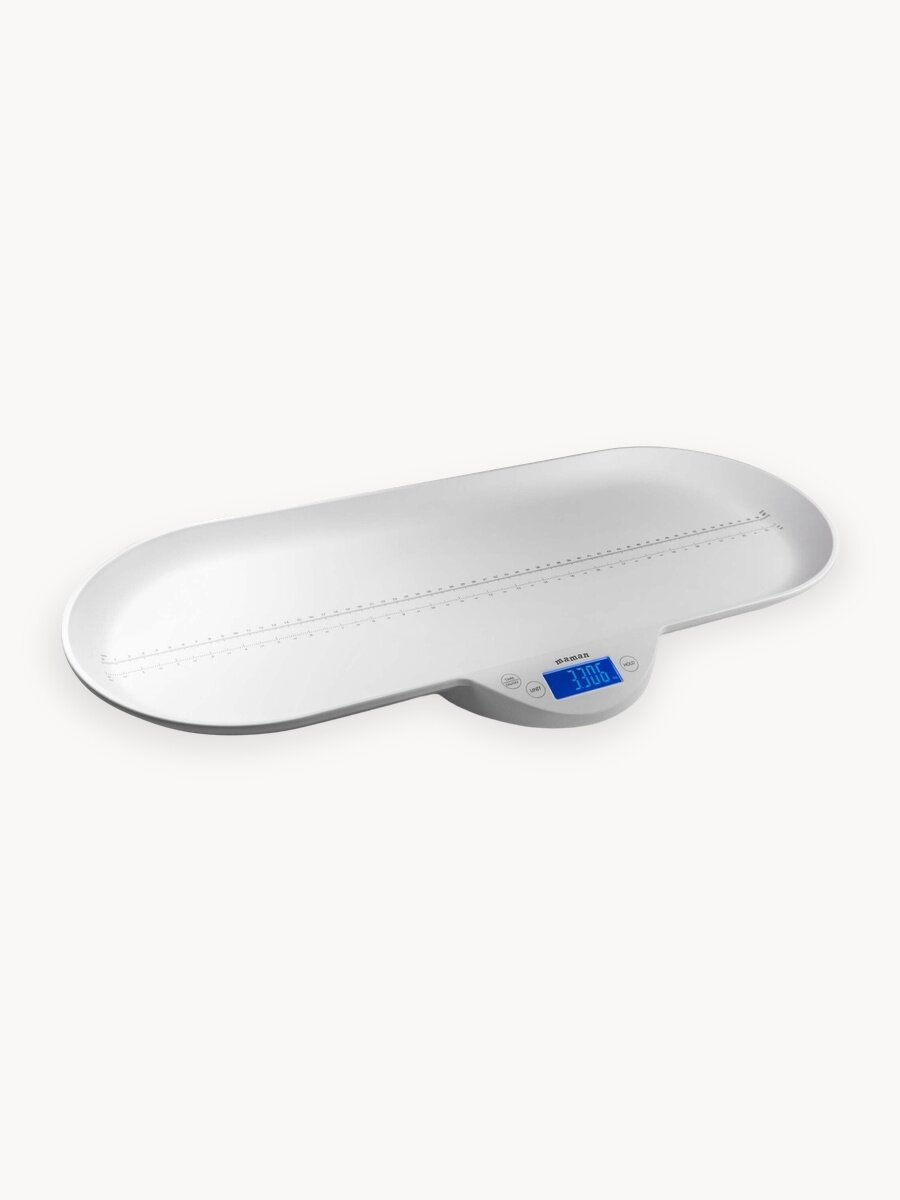 Детские весы с увеличенной чашей Maman SBBC222, до 30кг, ростомер, электронные, ЖК-дисплей, дискретность 2г, от батареек