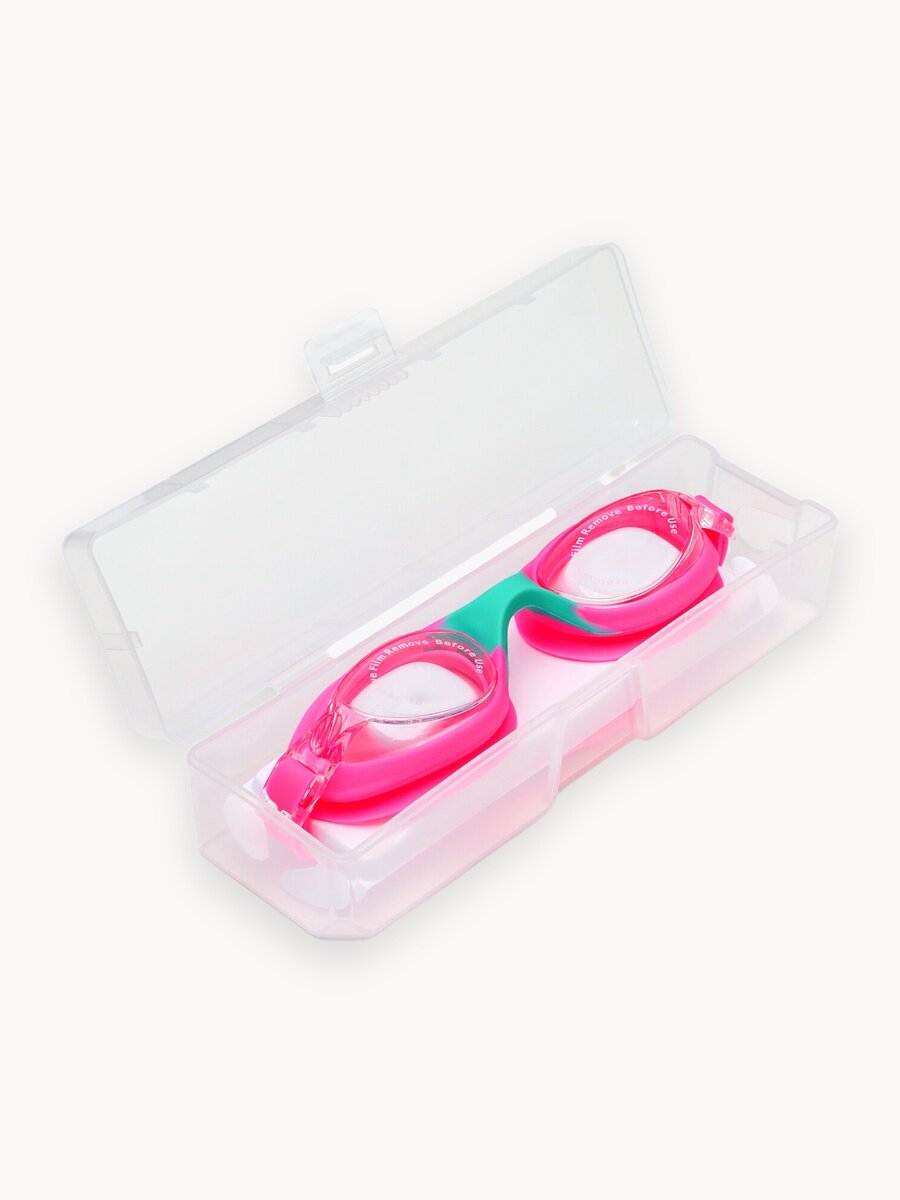 Очки для плавания детские 25DEGREES Coral Pink/Turquoise футляр в комплекте, цвет розовый/бирюзовый