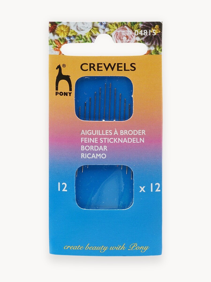 Иголки для шитья и вышивания ручные Crewels № 12, 12 шт, PONY 04815