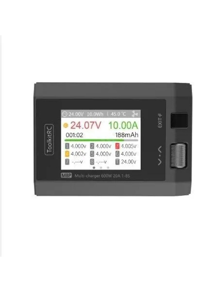 Зарядное устройство ToolkitRC M8P 600W 20A для балансировки цветного экрана для батареи 1 - 8S Lipo - LiHV Lion NiMh Pb