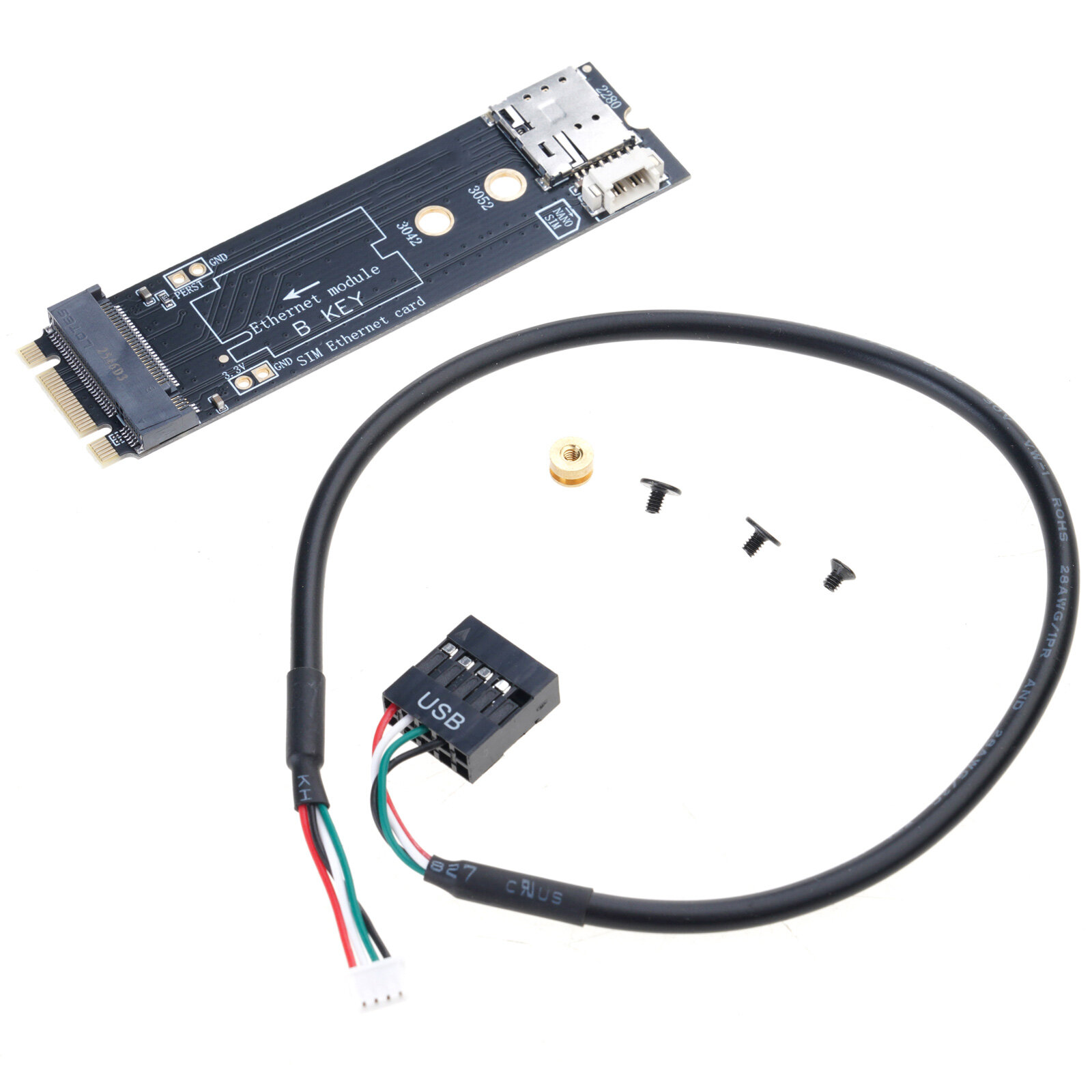 Адаптер M.2 B & M Key 2280 для сетевых модулей 3042/3052 с