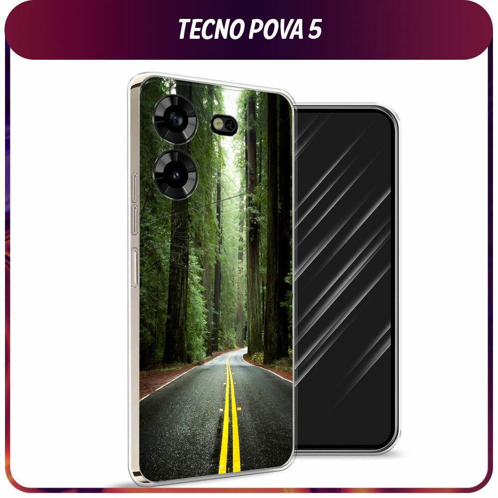 Силиконовый чехол на Tecno Pova 5 / Техно Пова 5 с принтом "Лес 17"