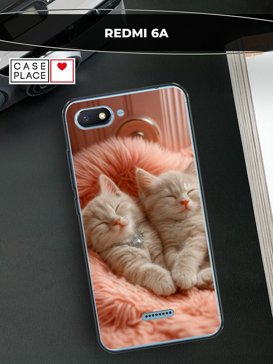 Чехол на Xiaomi Redmi 6A / Сяоми Редми 6А с принтом "Спящие котики"