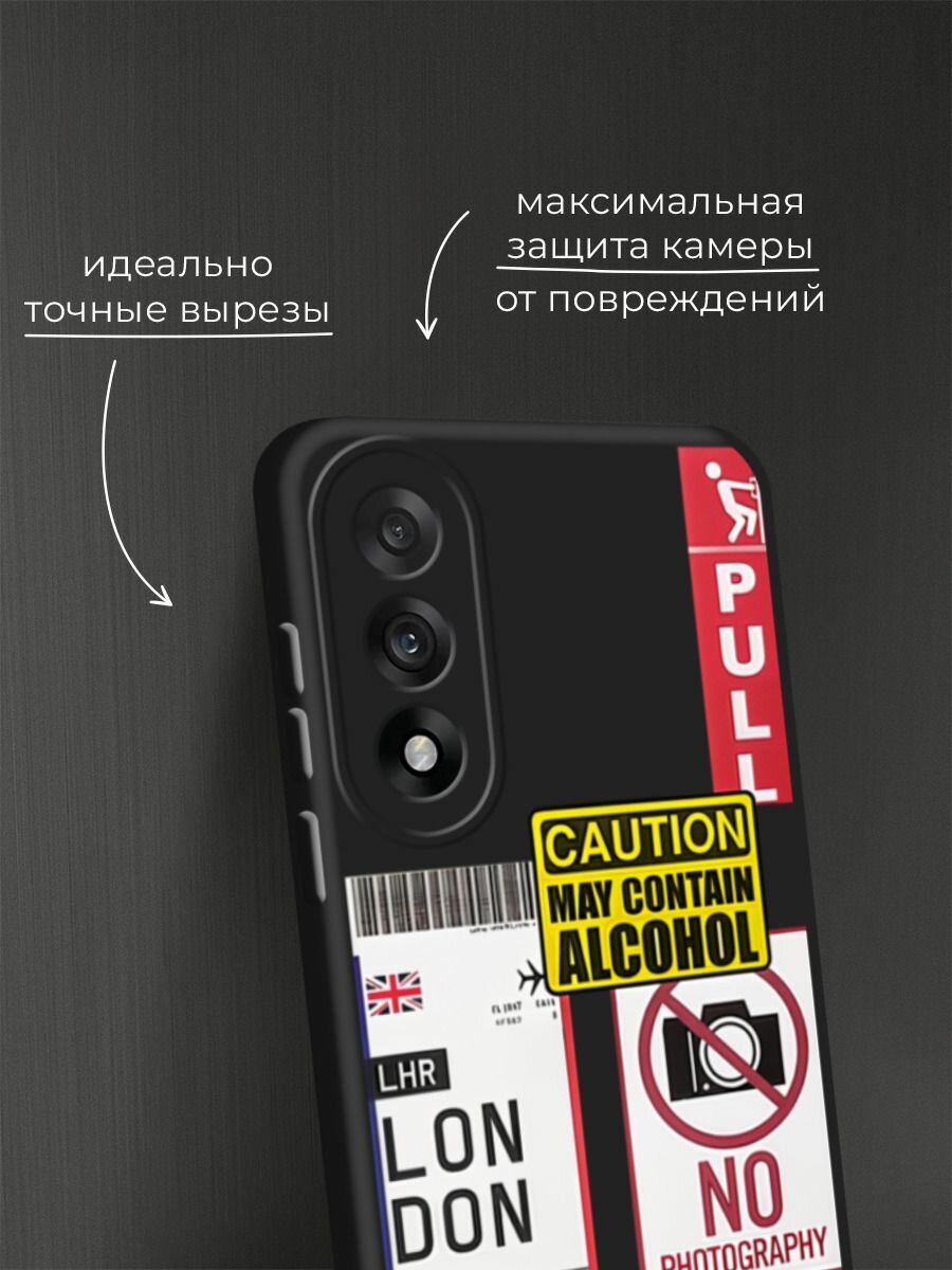 Черный матовый чехол на OnePlus Nord 5 / Ван Плас Норд 5 с принтом "Подборка знаки" — фото 1