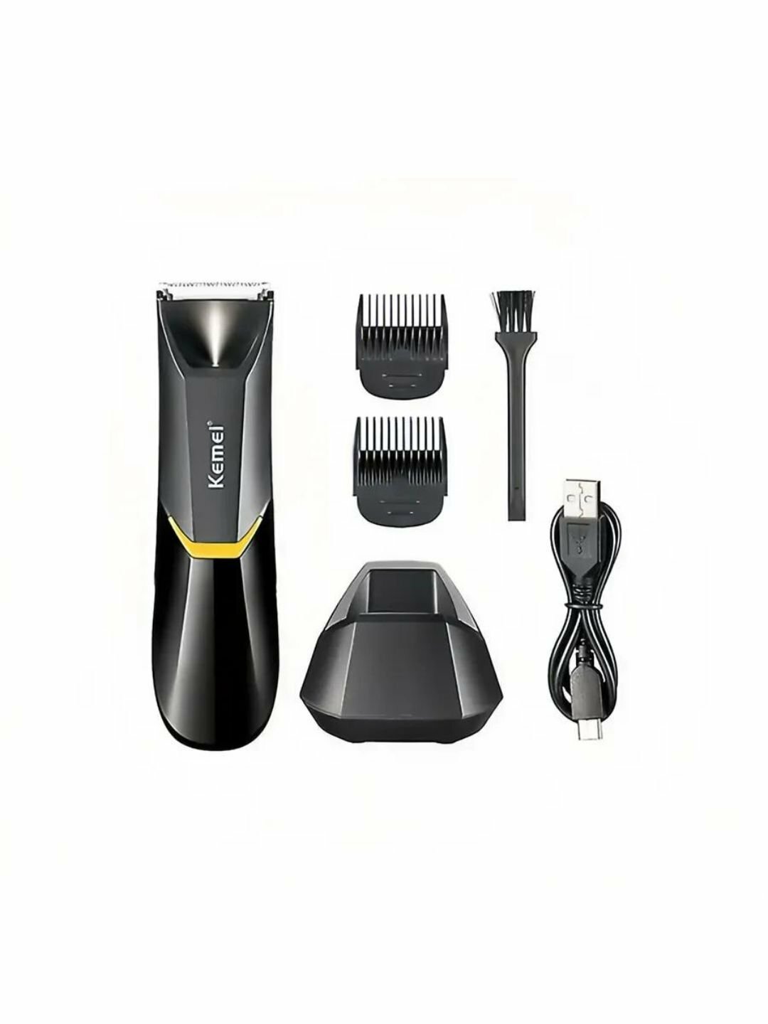 Триммер для тела Kemei KM-3208, керамические лезвия, USB-зарядка, быстрая зарядка, черный — фото 1