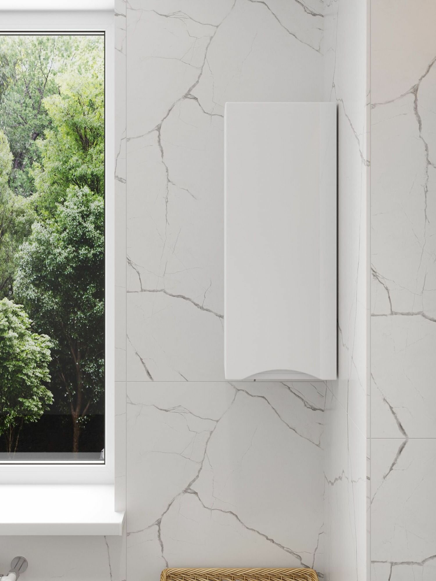 Шкаф полка для ванной комнаты FAURAplus Палермо(Анита) 30 левый белый глянцевый.