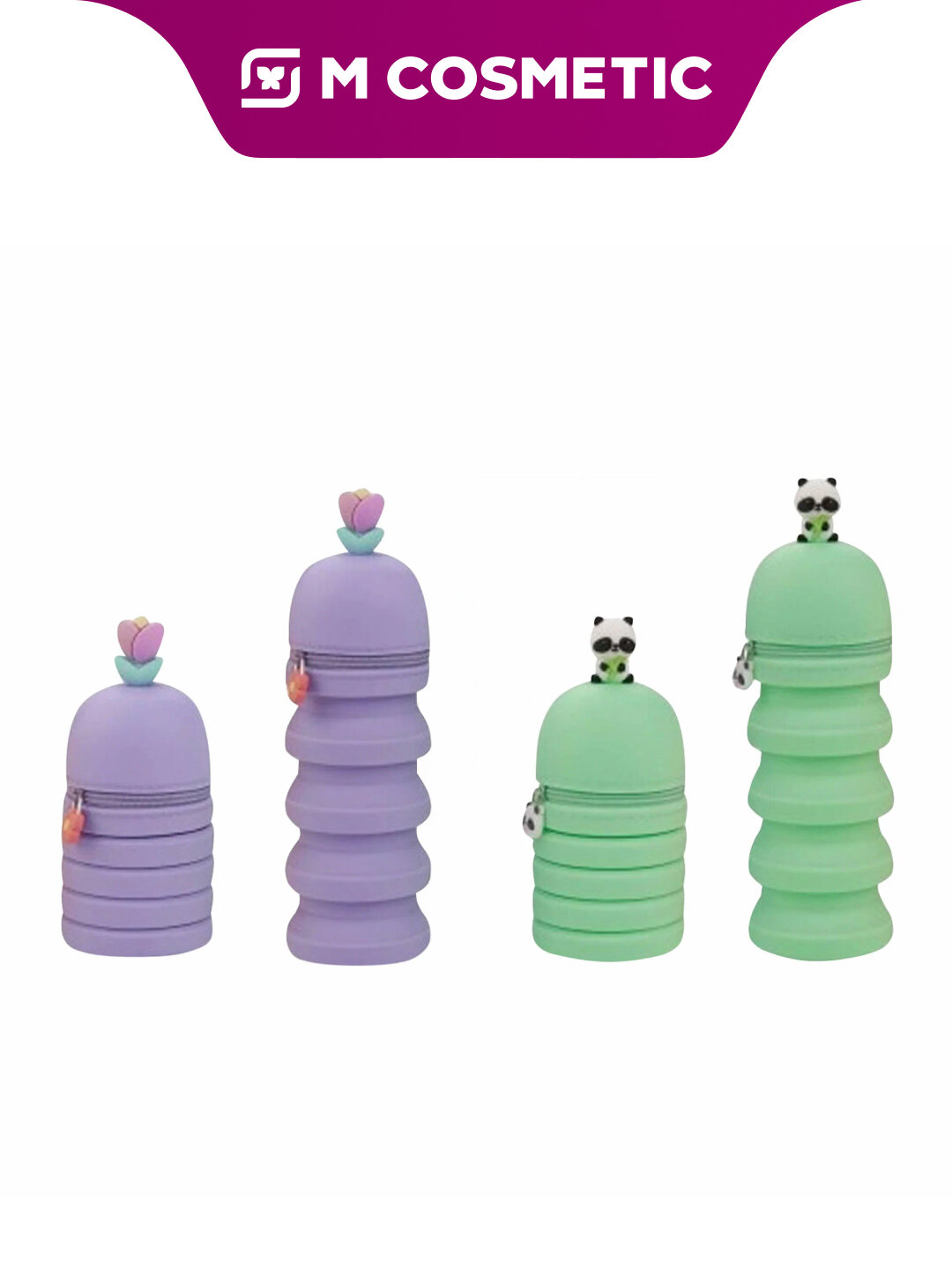 Пенал Магнит "Тубус-гармошка", мягкий силикон, вместительность, яркий дизайн, в ассортименте