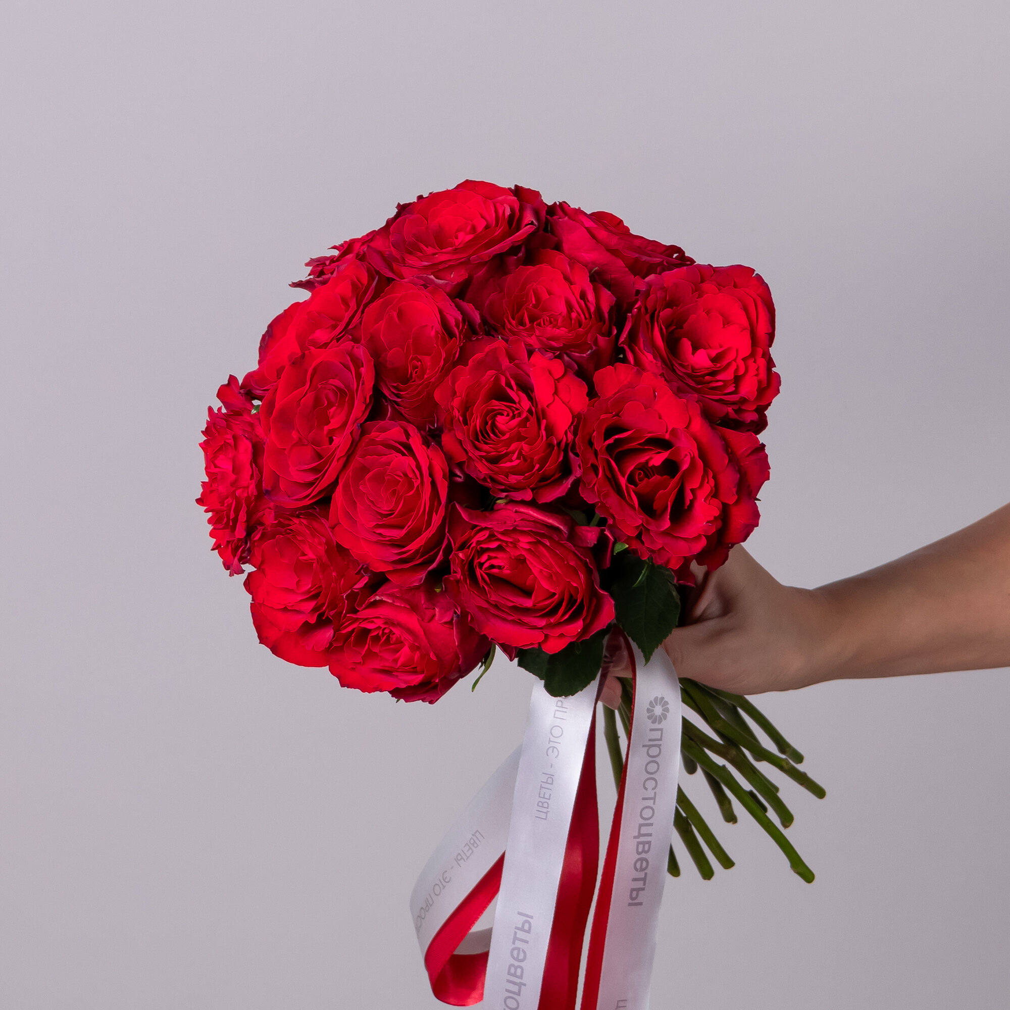 Букет Роза "Красная" 15 шт Высота 40 см Премиум от "Простоцветы"
