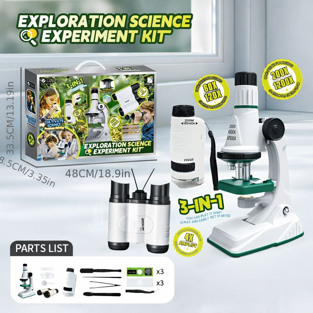 Детский образовательный микроскопа все в комплекте с чемоданом