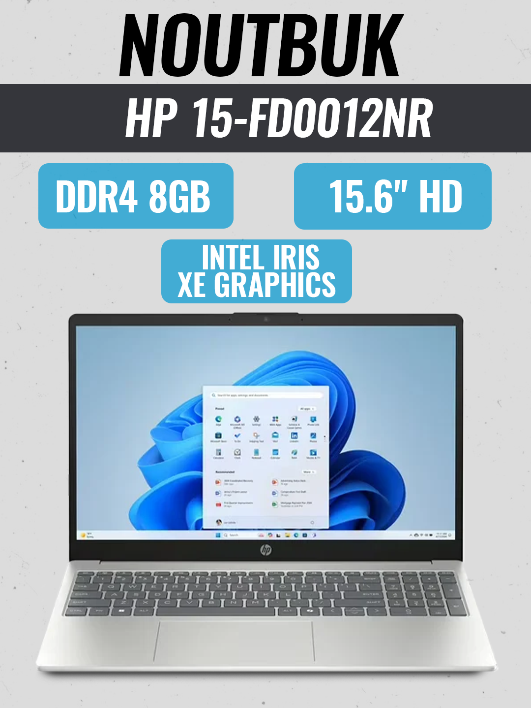 HP 15-Fd0012nr (2D3) (Intel Core i5-1334U/ DDR4 8GB/ SSD 256GB/ 15.6" HD/ Intel Iris Xe graphics — фото 1